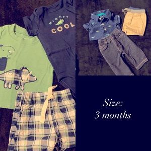 2 Baby Boys Carter’s Matching Sets, size: 3 months